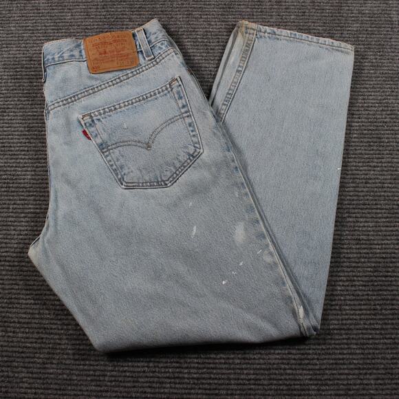 Levi’s Jeans Mens 34x30 Light Wash 550 Relaxed Made in USA Paint Splatter - Picture 1 of 12